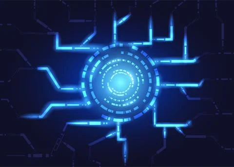 Abstract background circle technology glowing center as a network connectio.. Stockillustratie