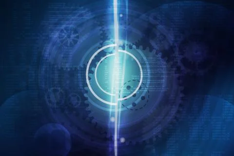 Abstract background with circles and cogs Stock Illustration