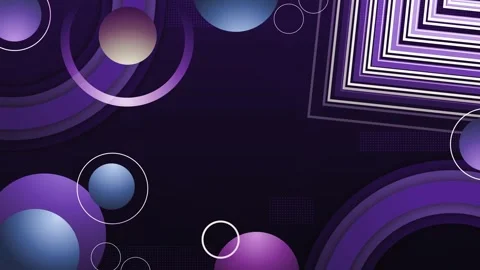 Abstract background with circles and layered geometric frames animation Stock Footage 337265552