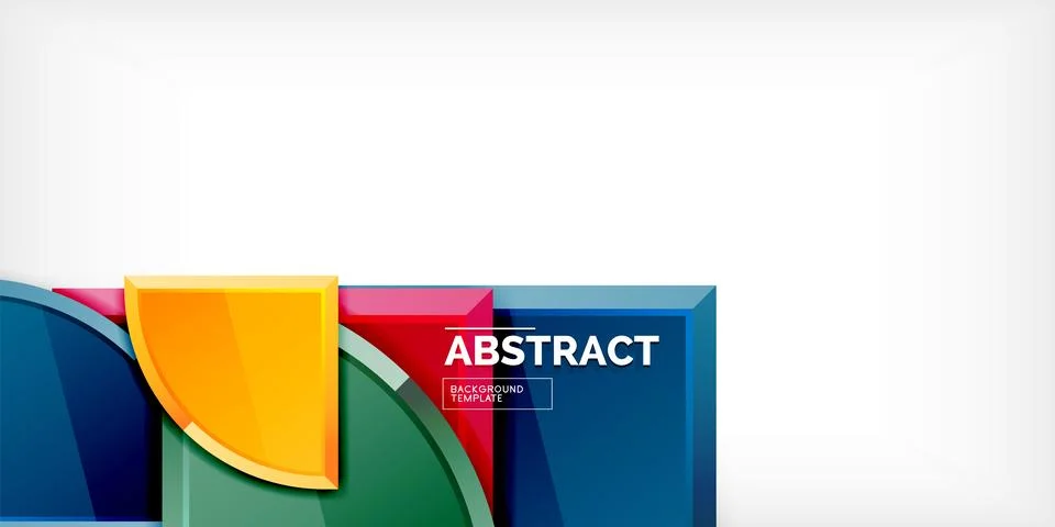 Abstract background - circles and round triangles with 3d effect. Vector Ilustración de archivo