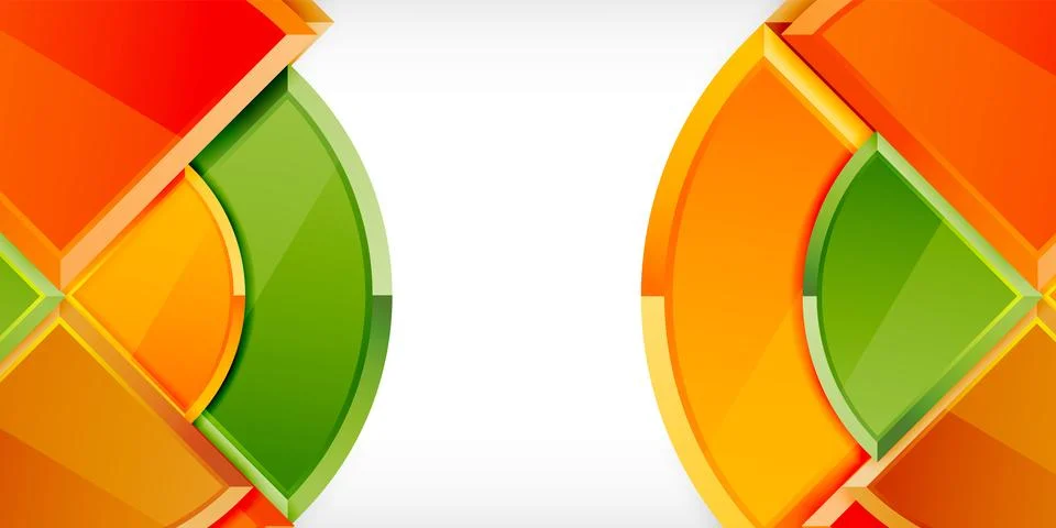 Abstract background - circles and round triangles with 3d effect. Vector 스톡 일러스트