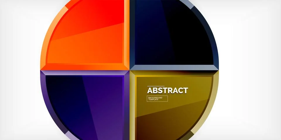 Abstract background - circles and round triangles with 3d effect. Vector Illustrazione stock