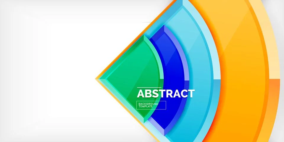 Abstract background - circles and round triangles with 3d effect. Vector Stock Illustration