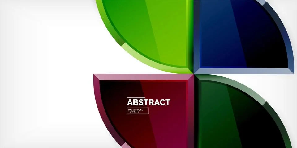 Abstract background - circles and round triangles with 3d effect. Vector Stock Illustration