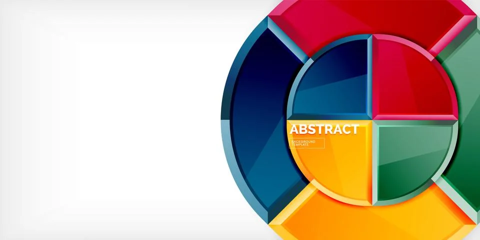 Abstract background - circles and round triangles with 3d effect. Vector Stock Illustration