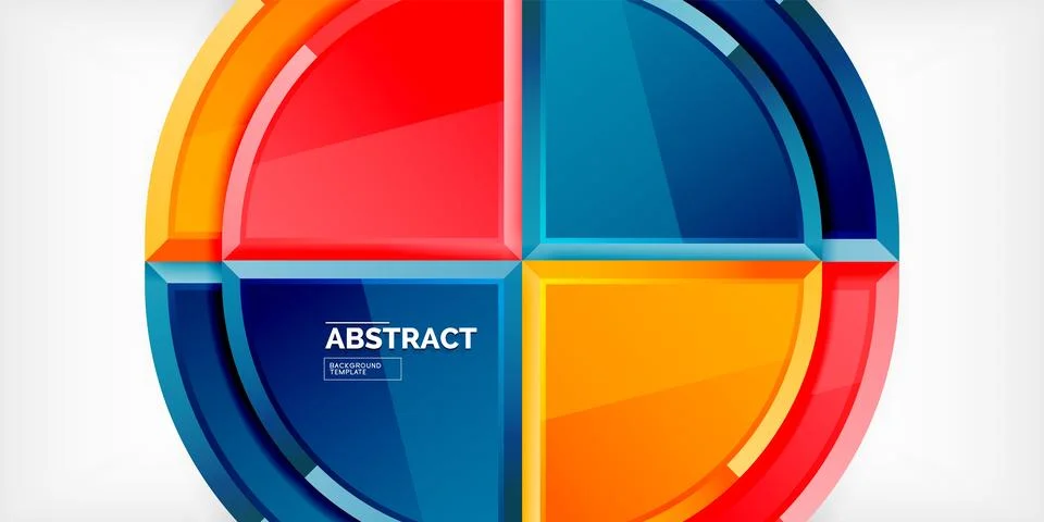 Abstract background - circles and round triangles with 3d effect. Vector Stock Illustration