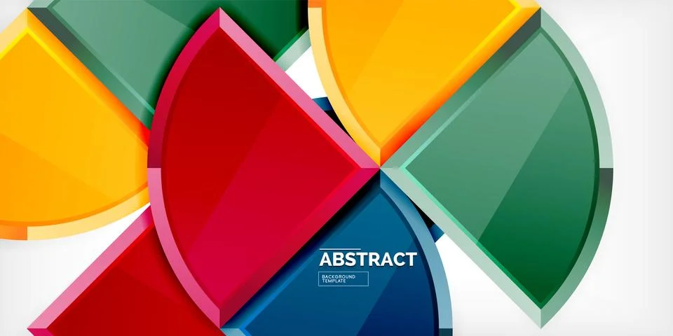 Abstract background - circles and round triangles with 3d effect. Vector Stock Illustration