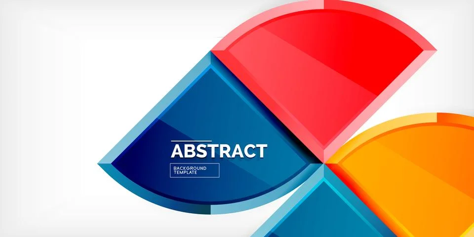 Abstract background - circles and round triangles with 3d effect. Vector Stock Illustration