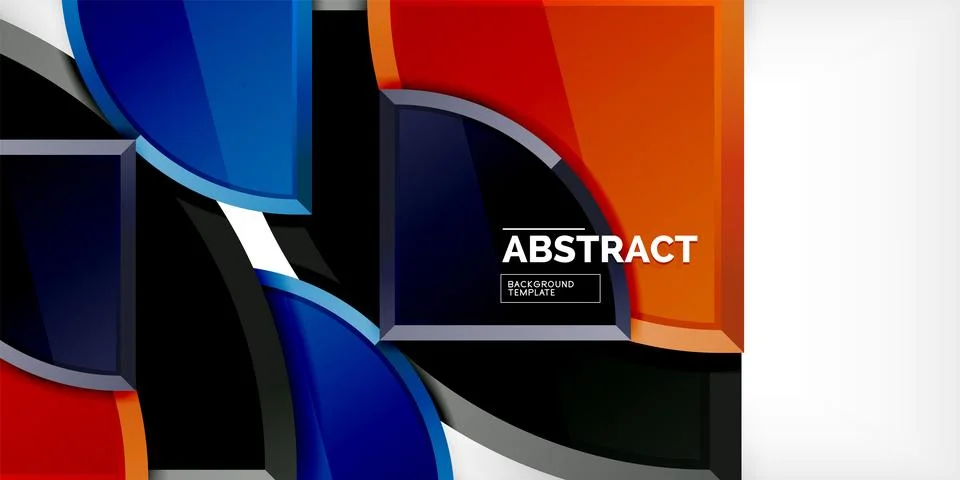 Abstract background - circles and round triangles with 3d effect. Vector Stock Illustration