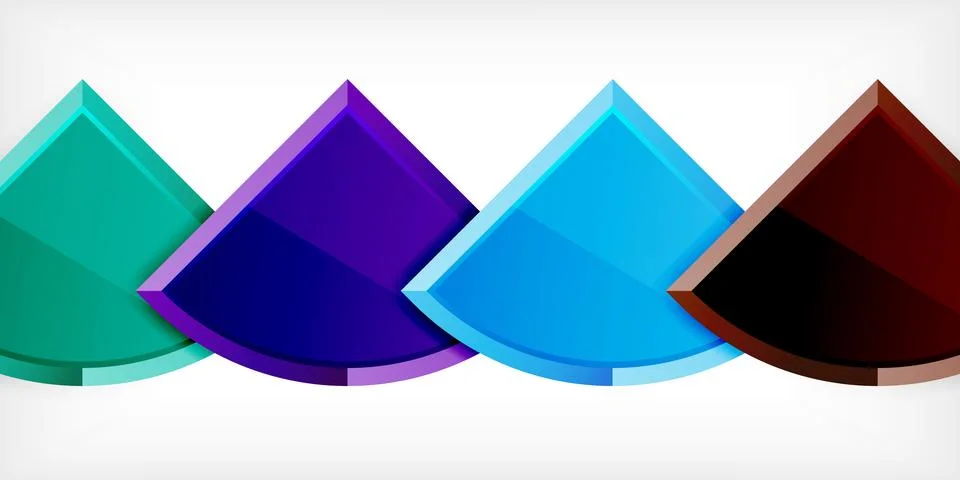 Abstract background - circles and round triangles with 3d effect. Vector Stock Illustration