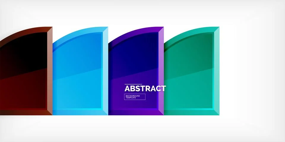 Abstract background - circles and round triangles with 3d effect. Vector Stock Illustration