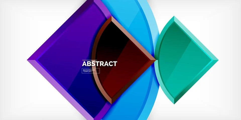 Abstract background - circles and round triangles with 3d effect. Vector Stock Illustration