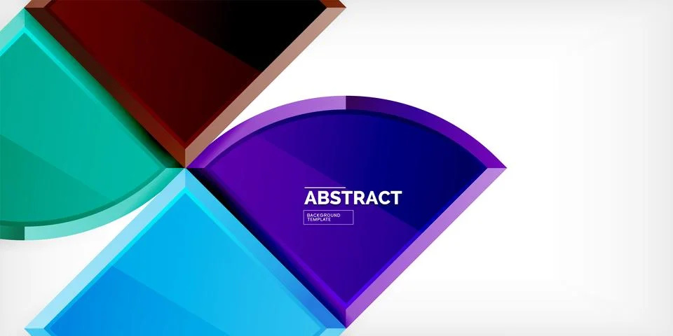 Abstract background - circles and round triangles with 3d effect. Vector Stock Illustration