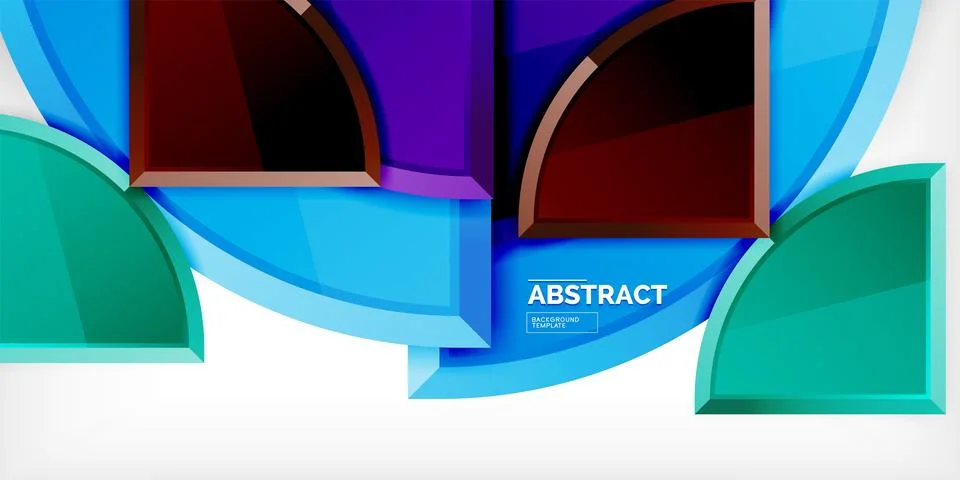 Abstract background - circles and round triangles with 3d effect. Vector Stock Illustration