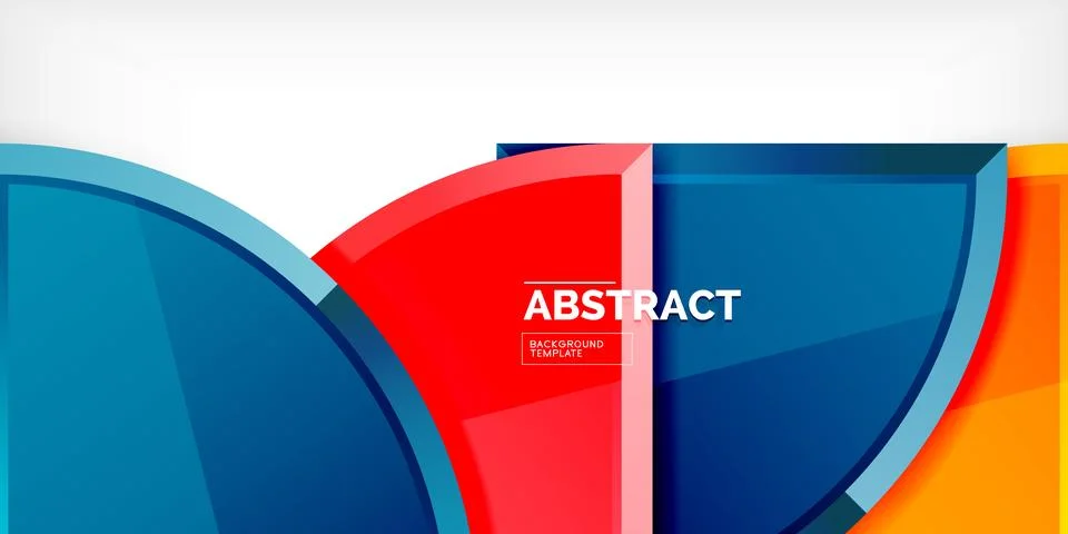 Abstract background - circles and round triangles with 3d effect. Vector Stock Illustration