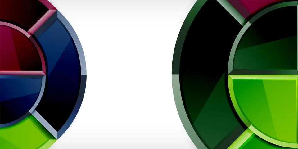 Abstract background - circles and round triangles with 3d effect. Vector Stock Illustration