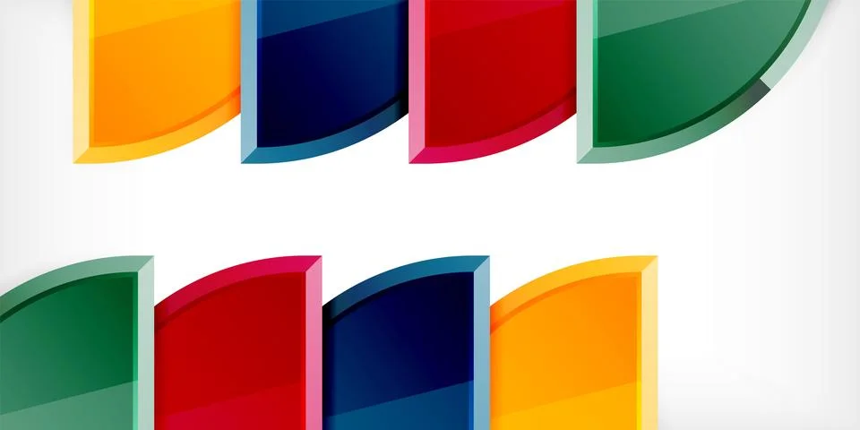Abstract background - circles and round triangles with 3d effect. Vector Stock Illustration