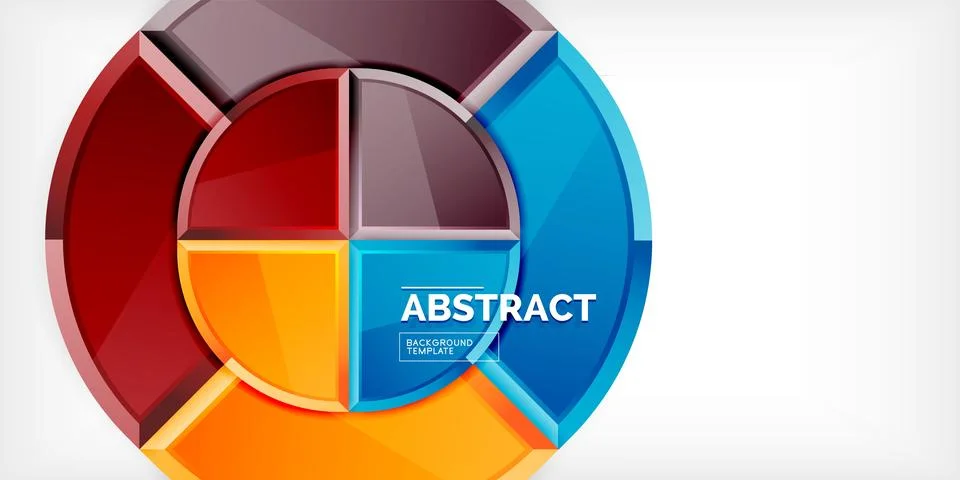 Abstract background - circles and round triangles with 3d effect. Vector Stock Illustration