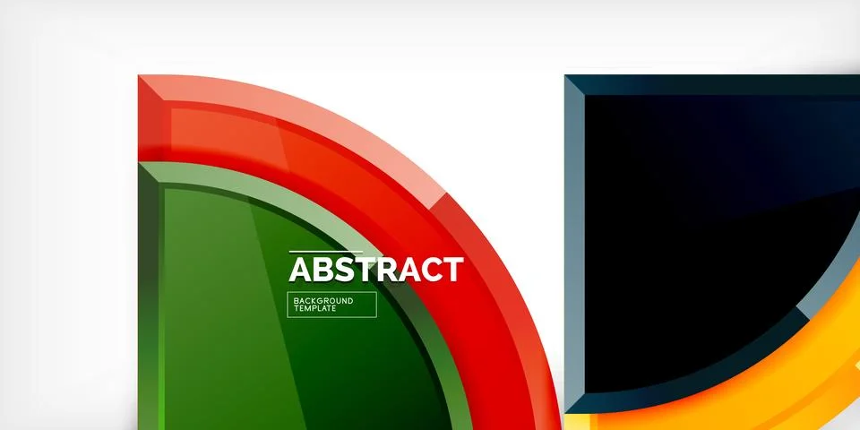 Abstract background - circles and round triangles with 3d effect. Vector Stock Illustration