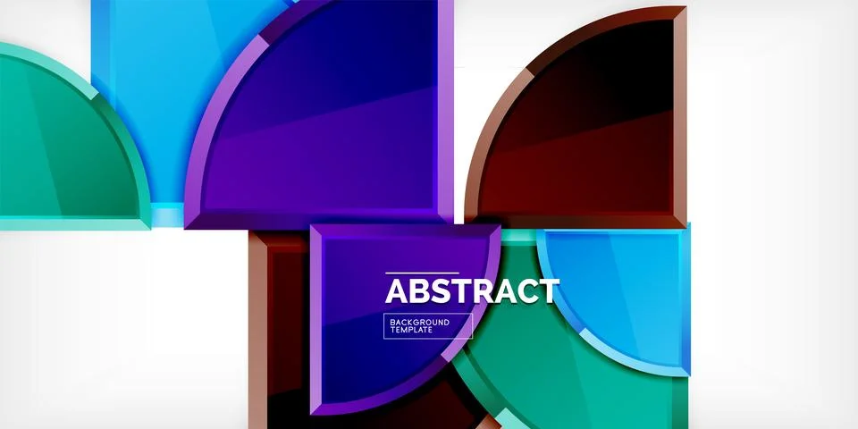 Abstract background - circles and round triangles with 3d effect. Vector Stock Illustration