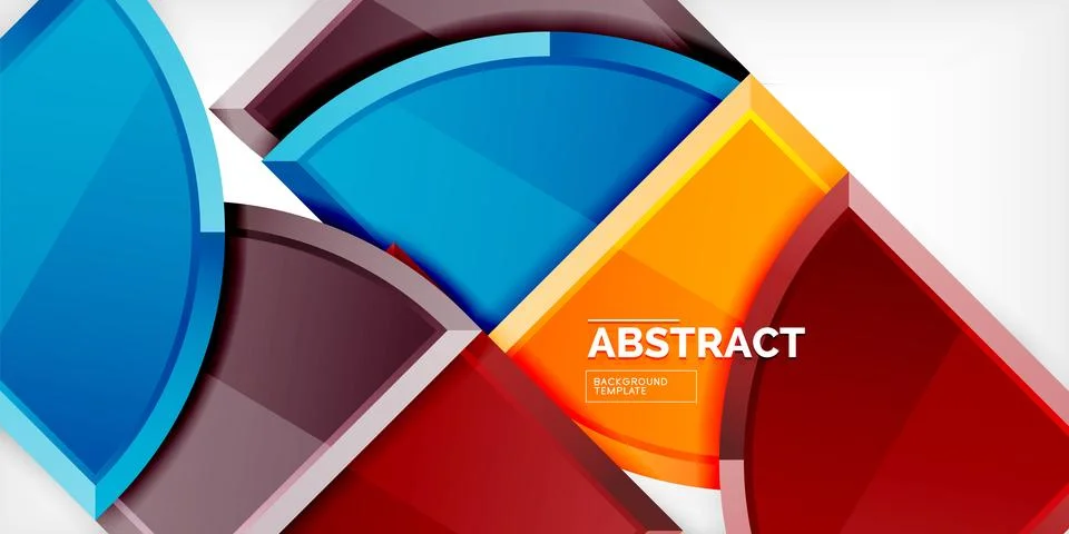 Abstract background - circles and round triangles with 3d effect. Vector Stock Illustration