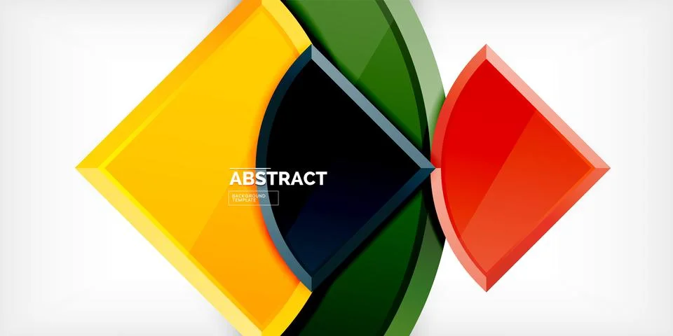 Abstract background - circles and round triangles with 3d effect. Vector Stock Illustration