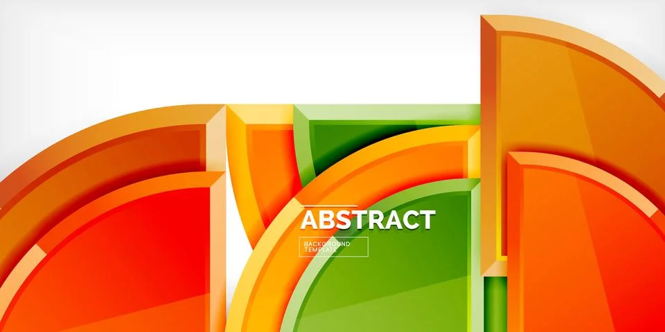 Abstract background - circles and round triangles with 3d effect. Vector Stock Illustration