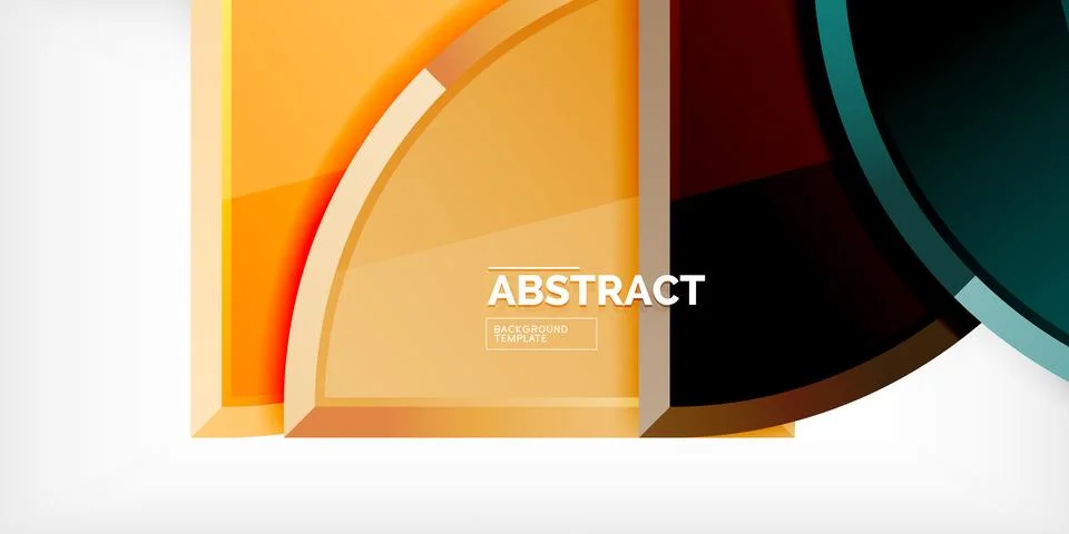 Abstract background - circles and round triangles with 3d effect. Vector Stock Illustration