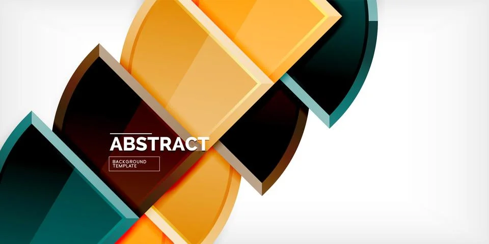 Abstract background - circles and round triangles with 3d effect. Vector Stock Illustration