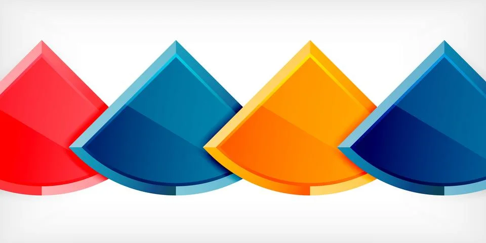 Abstract background - circles and round triangles with 3d effect. Vector Stock Illustration
