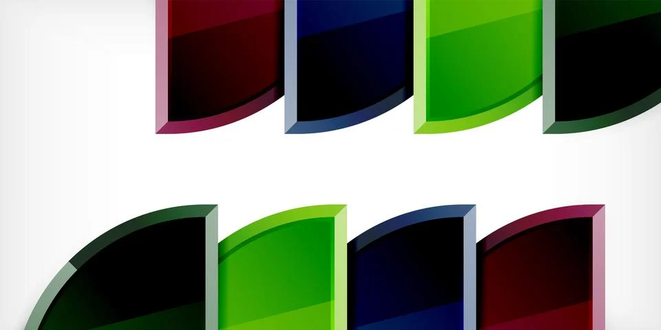 Abstract background - circles and round triangles with 3d effect. Vector Stock Illustration