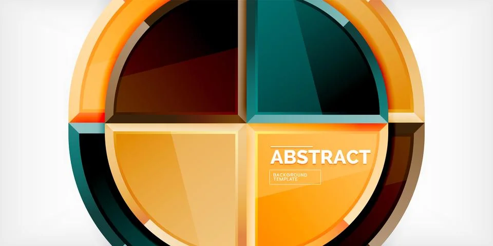 Abstract background - circles and round triangles with 3d effect. Vector Stock Illustration