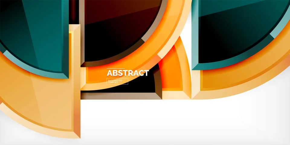 Abstract background - circles and round triangles with 3d effect. Vector Stock Illustration