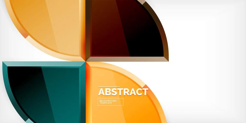 Abstract background - circles and round triangles with 3d effect. Vector Stock Illustration
