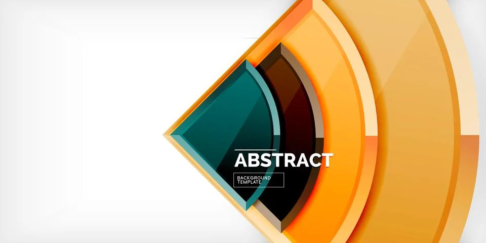 Abstract background - circles and round triangles with 3d effect. Vector Stock Illustration