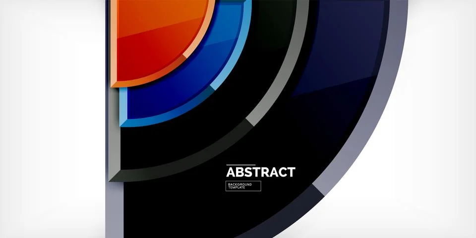 Abstract background - circles and round triangles with 3d effect. Vector Stock Illustration