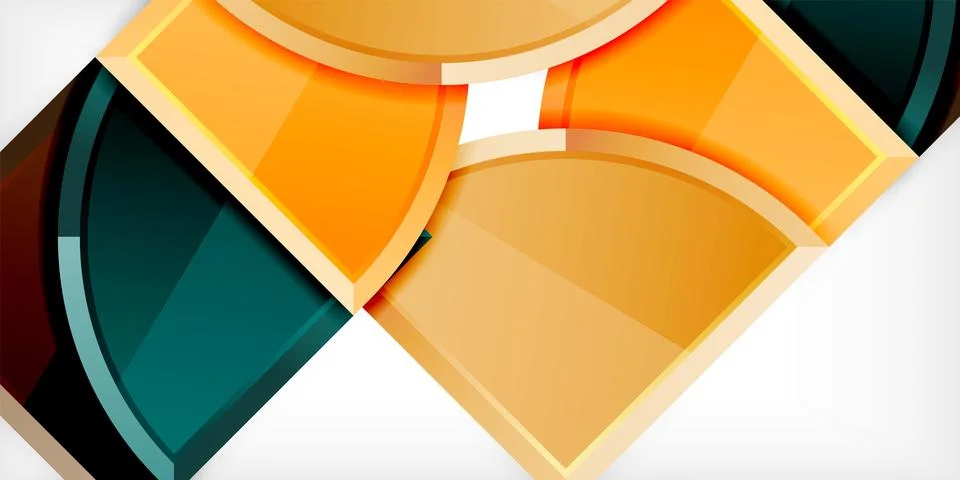 Abstract background - circles and round triangles with 3d effect. Vector Stockillustratie