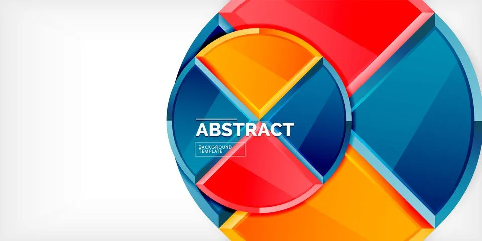 Abstract background - circles and round triangles with 3d effect. Vector Stock Illustration