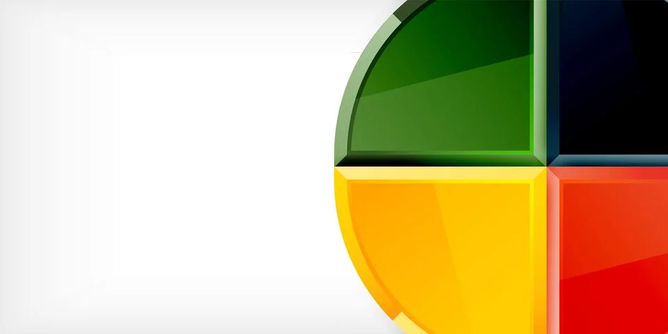 Abstract background - circles and round triangles with 3d effect. Vector Stockillustratie