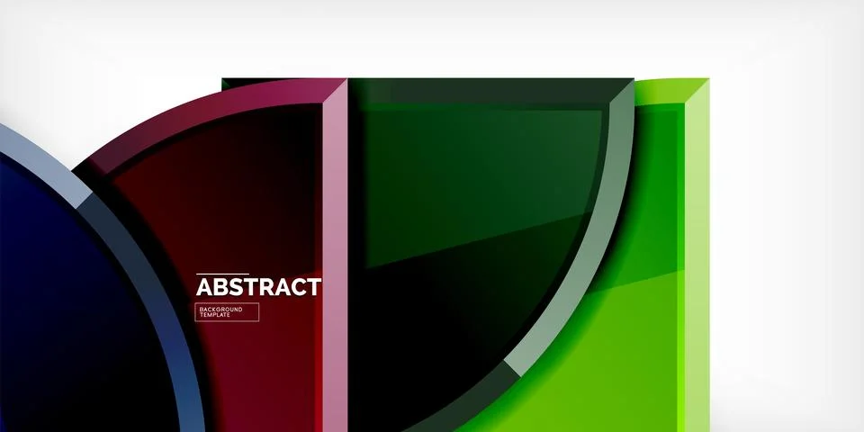 Abstract background - circles and round triangles with 3d effect. Vector Stock Illustration