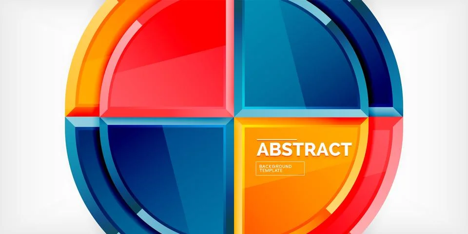 Abstract background - circles and round triangles with 3d effect. Vector Stock Illustration