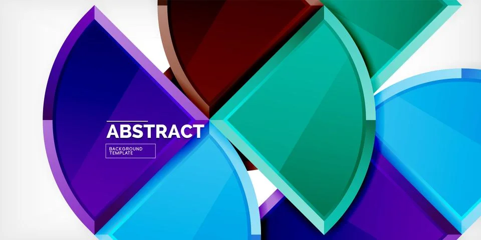 Abstract background - circles and round triangles with 3d effect. Vector Illustrazione stock