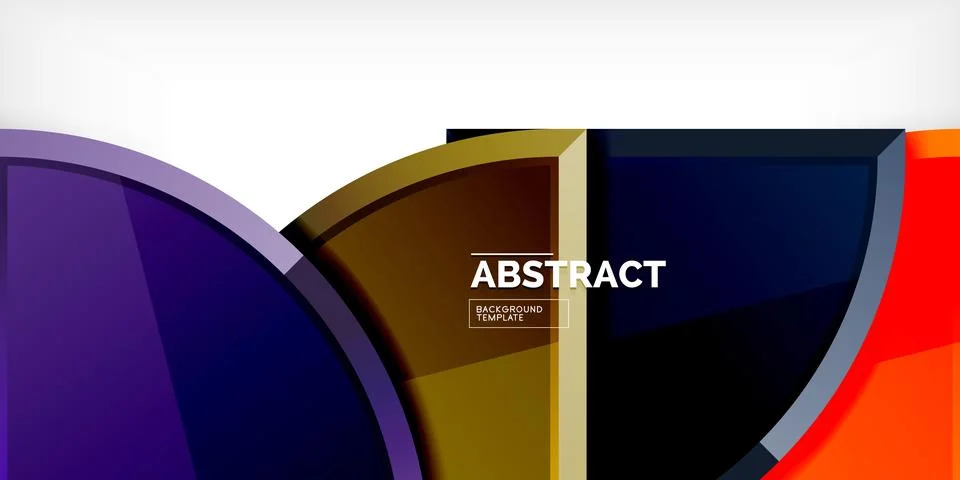 Abstract background - circles and round triangles with 3d effect. Vector Stock Illustration