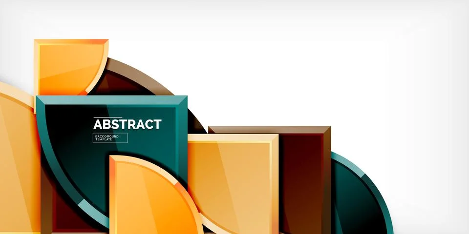 Abstract background - circles and round triangles with 3d effect. Vector Stock Illustration
