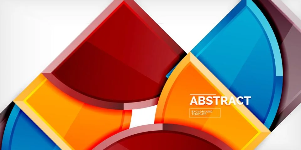 Abstract background - circles and round triangles with 3d effect. Vector Stock Illustration