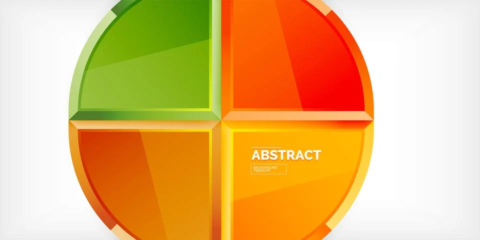 Abstract background - circles and round triangles with 3d effect. Vector Stock Illustration