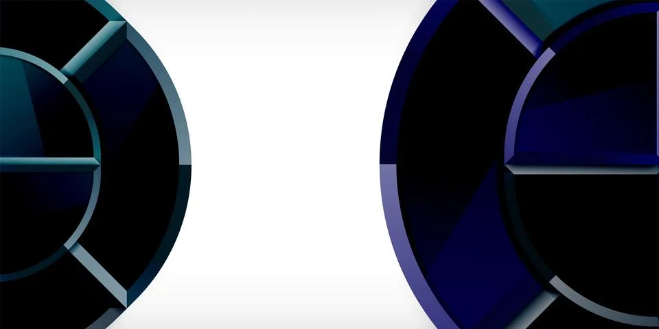 Abstract background - circles and round triangles with 3d effect. Vector Stock Illustration