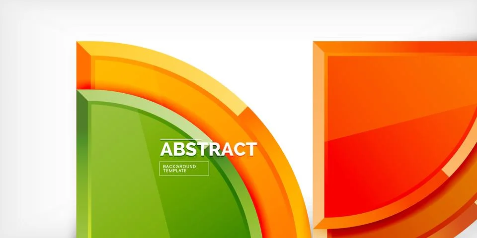 Abstract background - circles and round triangles with 3d effect. Vector Stock Illustration