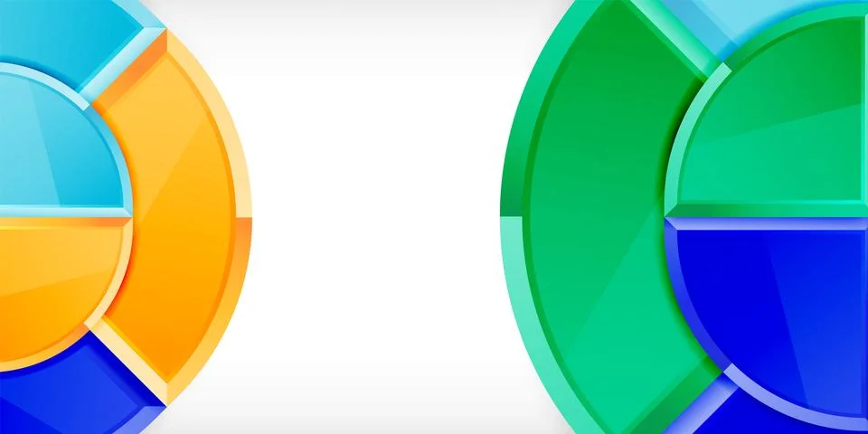 Abstract background - circles and round triangles with 3d effect. Vector Stockillustratie