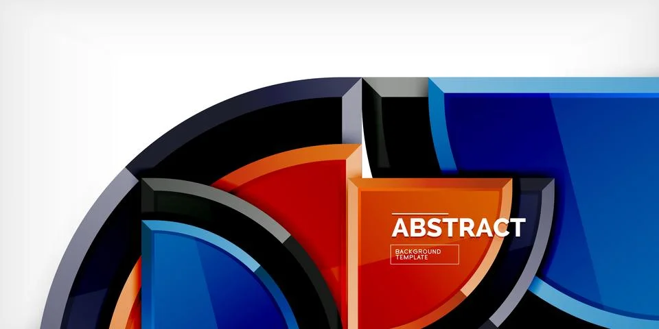 Abstract background - circles and round triangles with 3d effect. Vector Stock Illustration